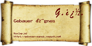 Gebauer Ágnes névjegykártya